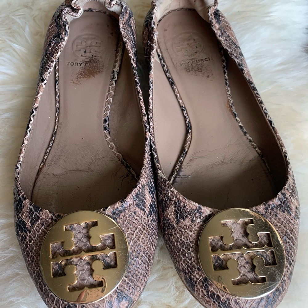 Tory Burch snakeskin ballet flats